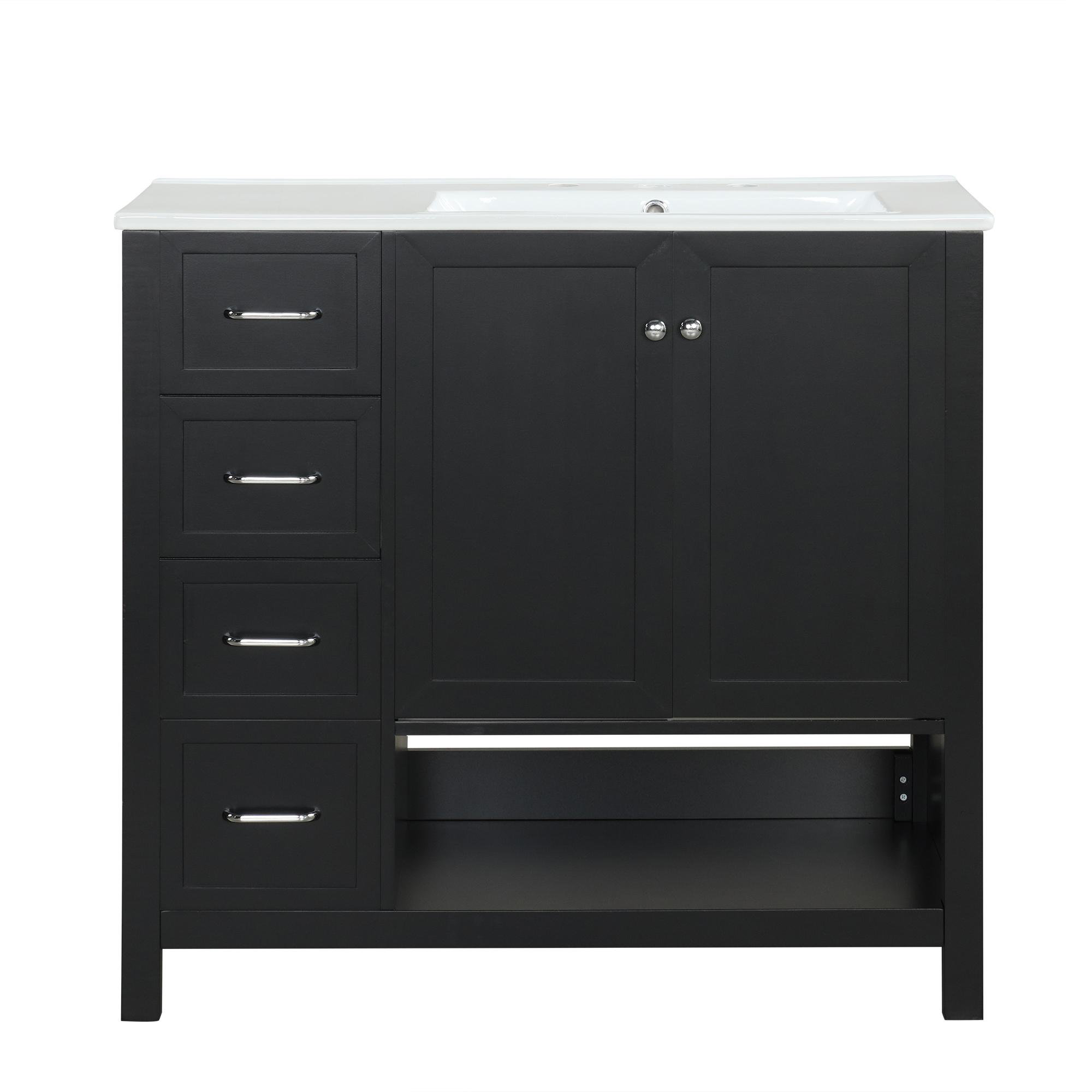 Ebern Designs 36"Freestanding Single Bathroom Vanity with Ceramic Sink ...